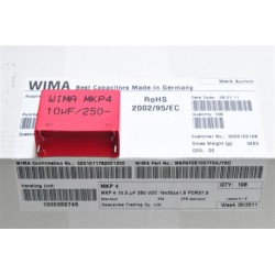 德國WIMA電容器/MKP4/10uF/250V/37.5mm