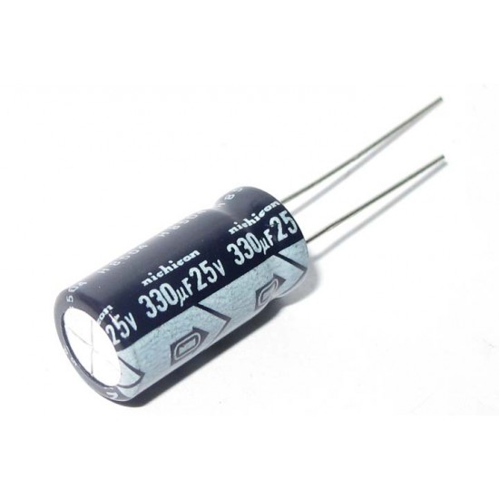 日本NICHICON立式電解電容/330uF/25V/D10L20d5(mm)