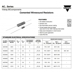 VISHAY BCcomponents(PHILIPS) 低感繞線電阻 AC10 4R7 10W 5% 1500V