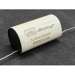 美國 MIT / Multicap PPMFX 7uF 200V 10% PPMFX705K2R 臥式 金屬膜 電容 Audio Axial Film Capacitor