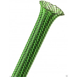 1公尺-美國Techflex PTN0.50OG (12.7mm) 套管(隔離網/編織網)  綠混黑