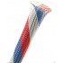 1捲-美國Techflex PTN0.25PT (6.4mm) 套管(隔離網/編織網)  紅白藍 (預購)