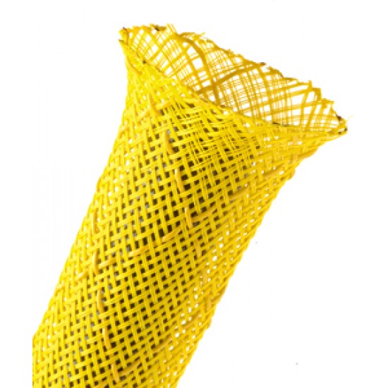 1捲-美國Techflex NSN0.50NY (12.7mm)  獨特的高摩擦力 聚酯塑膠混製而成套管 (隔離網/編織網)  黃色 (預購)