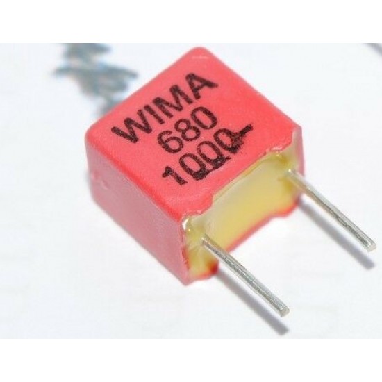 WIMA FKP2 680P 1000V 2.5% 腳距:5mm FKP2O106801G00HSSD 金屬膜電容 x1