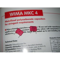 WIMA MKC4 0.1uF 100V 5% 腳距:10mm Polycarbonate 金屬膜電容器