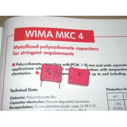 德國WIMA MKC4 0.68uF (680nF) 100V 5% 腳距:15mm Polycarbonate 金屬膜電容器