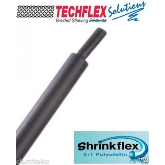 1捲-美國 Techflex H2N0.25BK (1/4") (6mm) 熱縮比 2:1 黑色軍規熱縮套管 (預購)