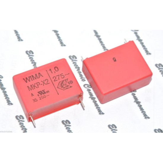 德國WIMA MKP-X2 1uF AC 275V 5% 腳距:27.5mm 金屬膜電容 X電容