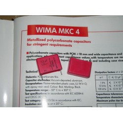WIMA MKC4 1.2uF 250V 20% 腳距:22.5mm Polycarbonate 金屬膜電容器