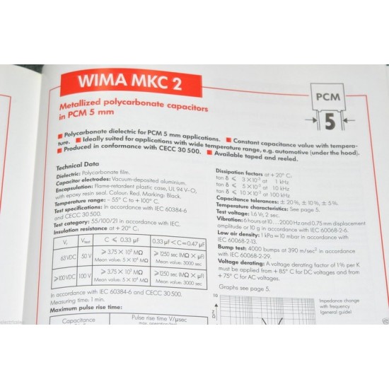 WIMA MKC2 0.027uF 63V 20% 腳距:5mm 金屬膜電容