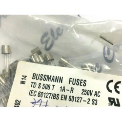 BUSSMANN S506 T 1A 250V AC 20mm 慢融 保險絲 1顆