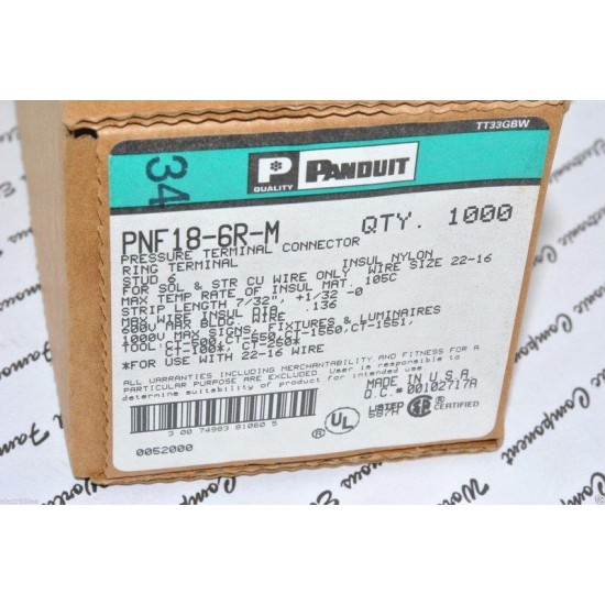 美國 PANDUIT PNF18-6R-M STUD6 22-16AWG 圓型 壓接端子 10個1標
