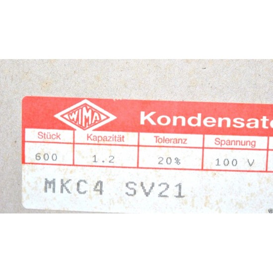 WIMA MKC4-SV21 1.2uF (1,2µF) 100V pitch:15mm 20% 金屬膜電容器