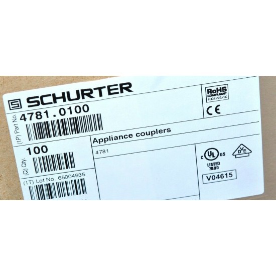 SCHURTER4781-0100 IEC C15 15A 250Vac AC電源母頭 (直立型)