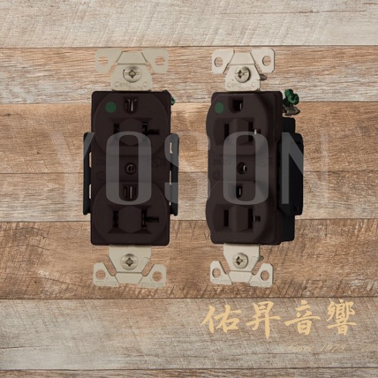 美國 EATON COOPER  AH8300B 20A 125V 咖啡色 醫療級插座  節能省電 最安全 DUPLEX型 【台灣唯一獨家代理】