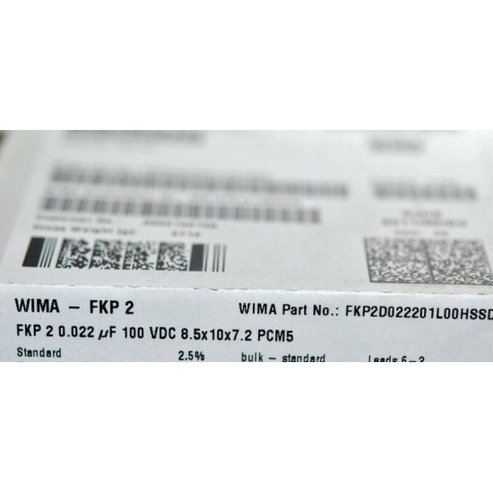 德國WIMA FKP2 0.022uF 100V 2.5% 腳距: 5mm 電容器 FKP2D022201L00HSSD